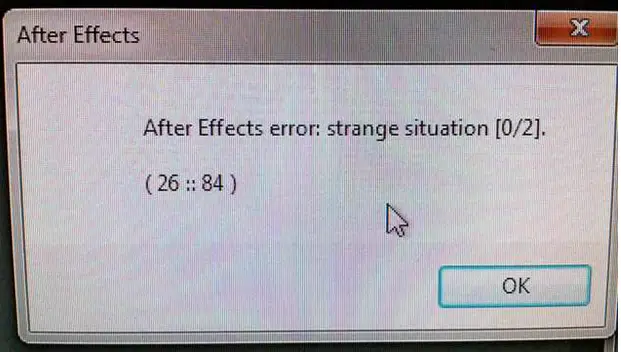 After effects error internal verification failure sorry что делать